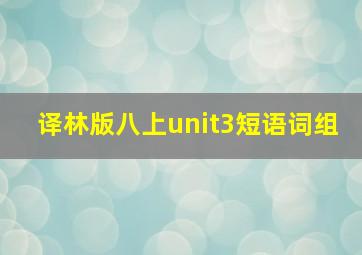 译林版八上unit3短语词组