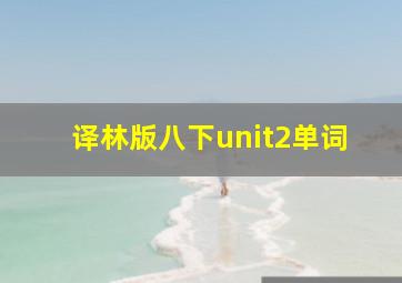 译林版八下unit2单词