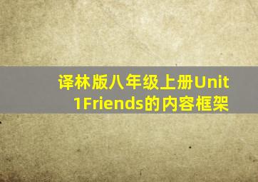 译林版八年级上册Unit1Friends的内容框架