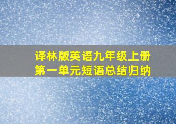 译林版英语九年级上册第一单元短语总结归纳