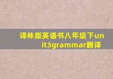 译林版英语书八年级下unit3grammar翻译