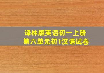 译林版英语初一上册第六单元初1汉语试卷