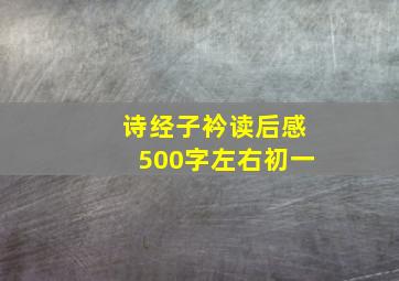 诗经子衿读后感500字左右初一