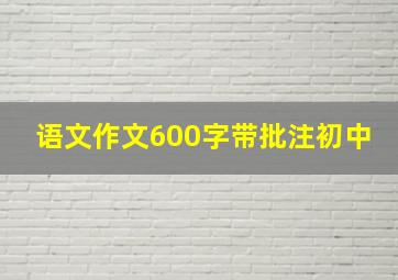 语文作文600字带批注初中