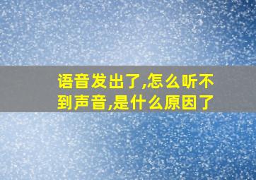 语音发出了,怎么听不到声音,是什么原因了