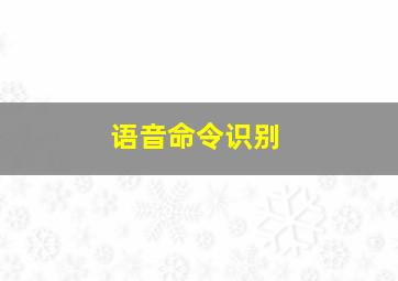 语音命令识别