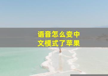 语音怎么变中文模式了苹果