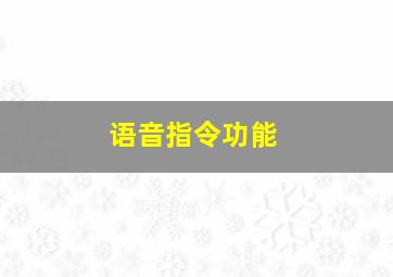 语音指令功能