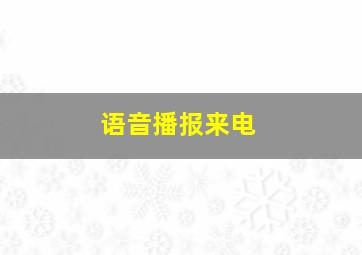 语音播报来电