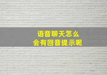 语音聊天怎么会有回音提示呢