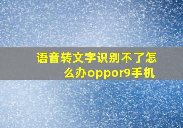 语音转文字识别不了怎么办oppor9手机