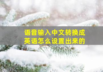 语音输入中文转换成英语怎么设置出来的