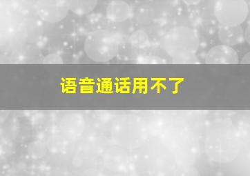 语音通话用不了