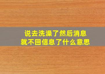 说去洗澡了然后消息就不回信息了什么意思