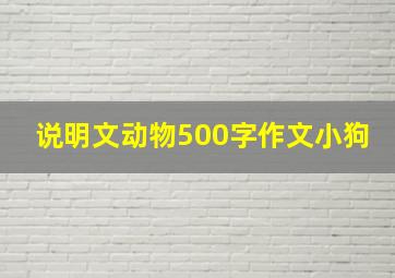 说明文动物500字作文小狗