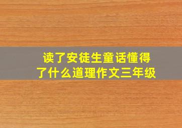 读了安徒生童话懂得了什么道理作文三年级