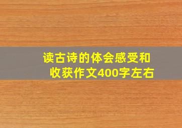 读古诗的体会感受和收获作文400字左右