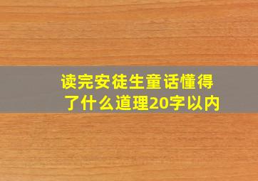 读完安徒生童话懂得了什么道理20字以内