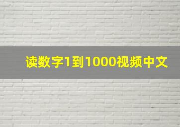 读数字1到1000视频中文