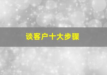 谈客户十大步骤