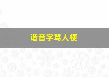 谐音字骂人梗