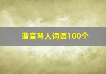 谐音骂人词语100个