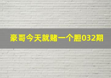 豪哥今天就赌一个胆032期