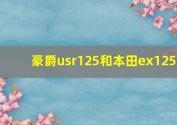 豪爵usr125和本田ex125