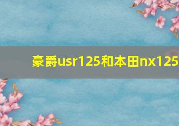 豪爵usr125和本田nx125