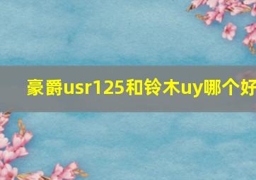 豪爵usr125和铃木uy哪个好