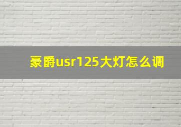 豪爵usr125大灯怎么调