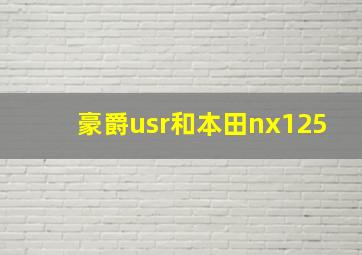 豪爵usr和本田nx125