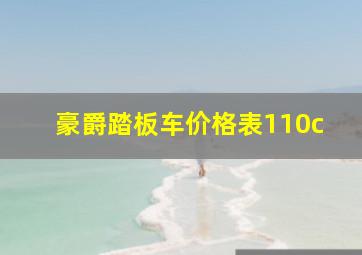 豪爵踏板车价格表110c