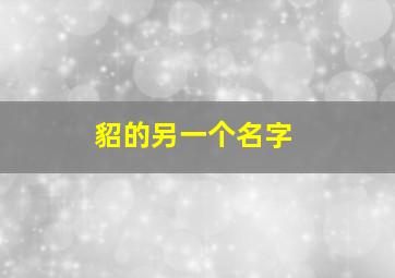 貂的另一个名字