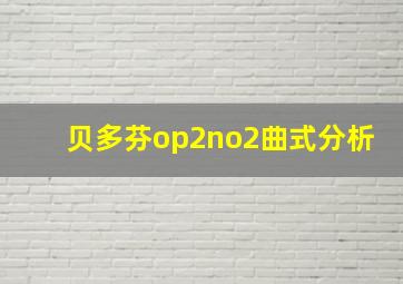 贝多芬op2no2曲式分析