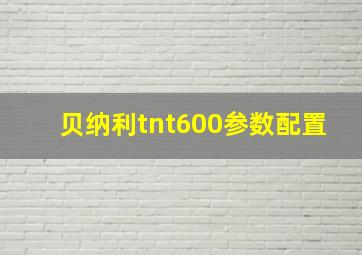 贝纳利tnt600参数配置