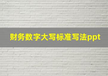 财务数字大写标准写法ppt