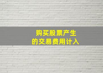 购买股票产生的交易费用计入