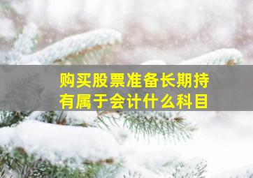 购买股票准备长期持有属于会计什么科目