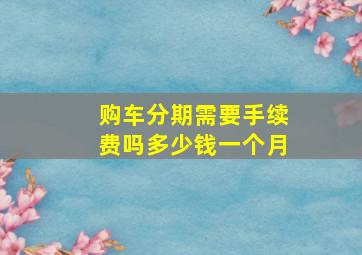 购车分期需要手续费吗多少钱一个月