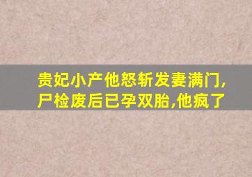 贵妃小产他怒斩发妻满门,尸检废后已孕双胎,他疯了