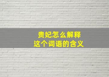 贵妃怎么解释这个词语的含义