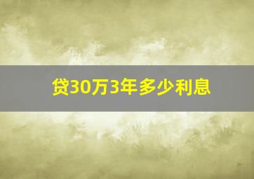 贷30万3年多少利息