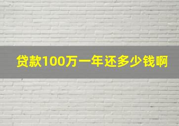 贷款100万一年还多少钱啊