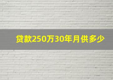 贷款250万30年月供多少