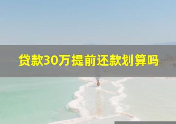 贷款30万提前还款划算吗