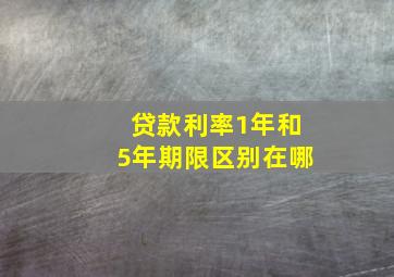 贷款利率1年和5年期限区别在哪