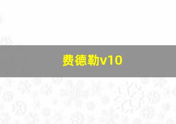 费德勒v10