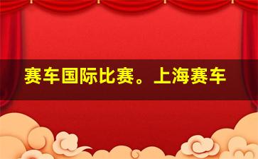 赛车国际比赛。上海赛车