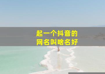 起一个抖音的网名叫啥名好